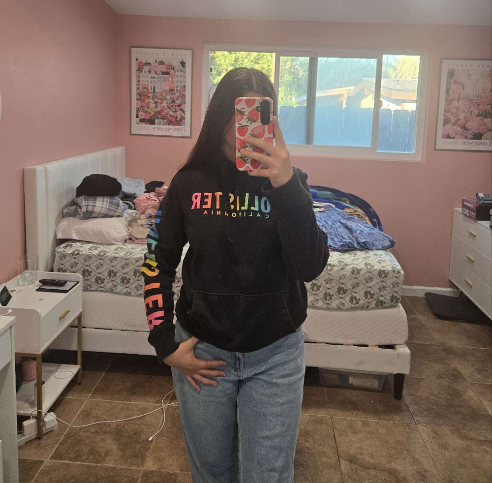 Hollister California Rainbow Logo Hoodie – Size Medium